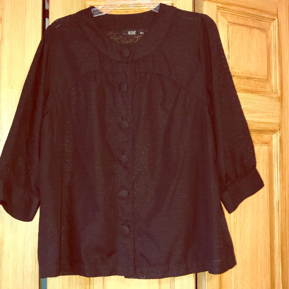 a.n.a Black Burnout Blouse.